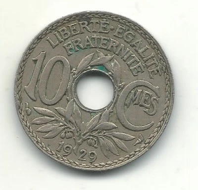MONEDA DE 10 CÉNTIMOS FRANCIA 1929 DE ALTA CALIDAD-MAR075 Foto 1 de 2