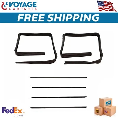 Juego de juntas de canal de barrido y funcionamiento de ventana delantera para GMC Chevy Olds 1982-1994 Foto 1 de 4