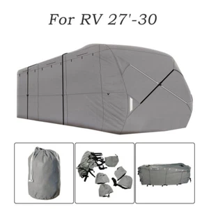 Cubierta impermeable para remolque de viaje cámper 27'-30' cubierta gris de 4 capas - Imagen 1 de 11