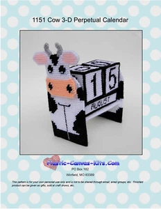 Kuh 3-D ewiger Kalender Kunststoff Leinwand Muster oder Kit - Bild 1 von 1