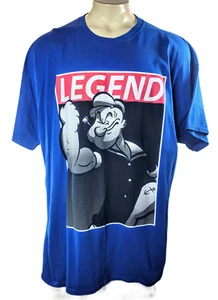 Men’s Graphic Tee “Legend” Popeye T-Shirt Blue (Size 4XL) - Picture 1 of 4