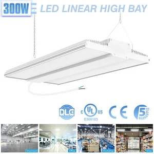 300W LED Linear High Bay Light Dimmable Commercial Warehouse Factory Light 5000K - Picture 1 of 12