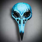 Blue Alien Raven Bird Skull Long Nose Halloween Masquerade Party Full Face Mask