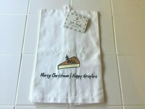 NEW Holiday Kitchen Towel Jill Seale "Merry Christmas & Happy Gruyere" NWT - Picture 1 of 4