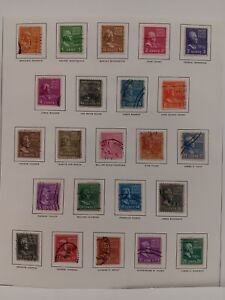 Lot of (23) U.S. Stamps 1938 Historical Figures Used Hinged To Paper