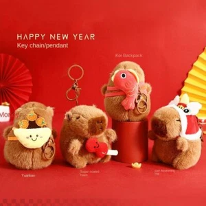 Cartoon New Year Capybara Pendant Stuffed Doll Bag Pendant Kids Christmas Gift - Picture 1 of 6