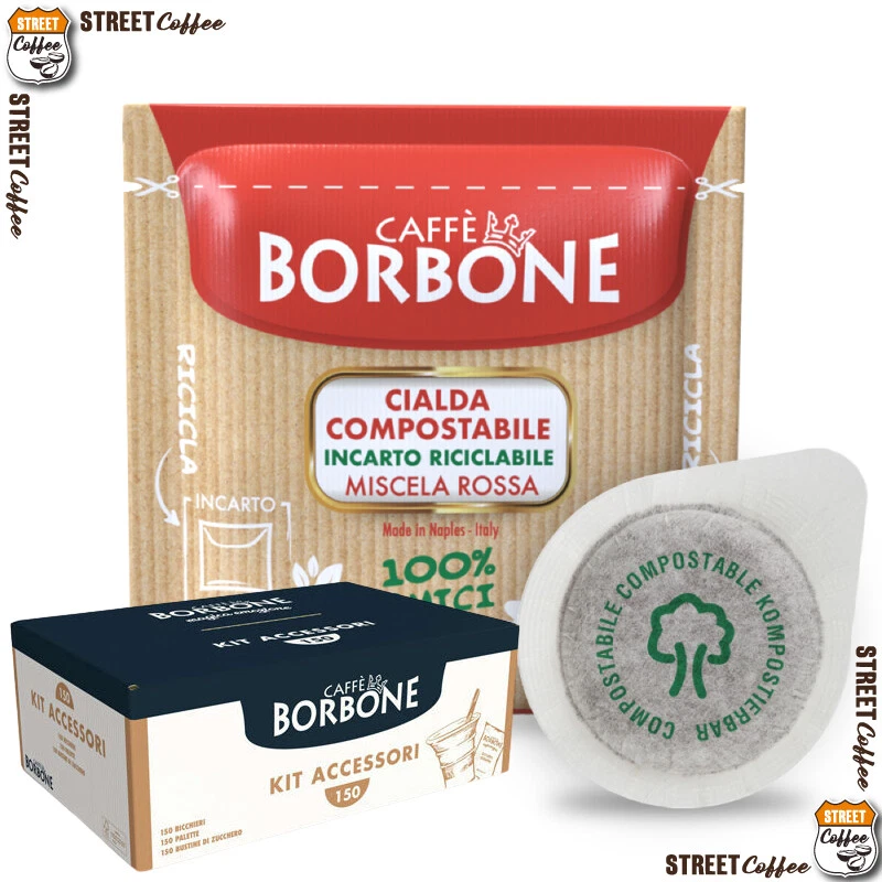 150 Cialde Caffè Borbone Miscela Rossa Red Rosso Filtrocarta 44 + Kit accessori - Immagine 1 di 1