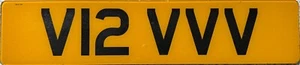 UK Rear Vanity Number License Licence Plate V12 VVV - Picture 1 of 6