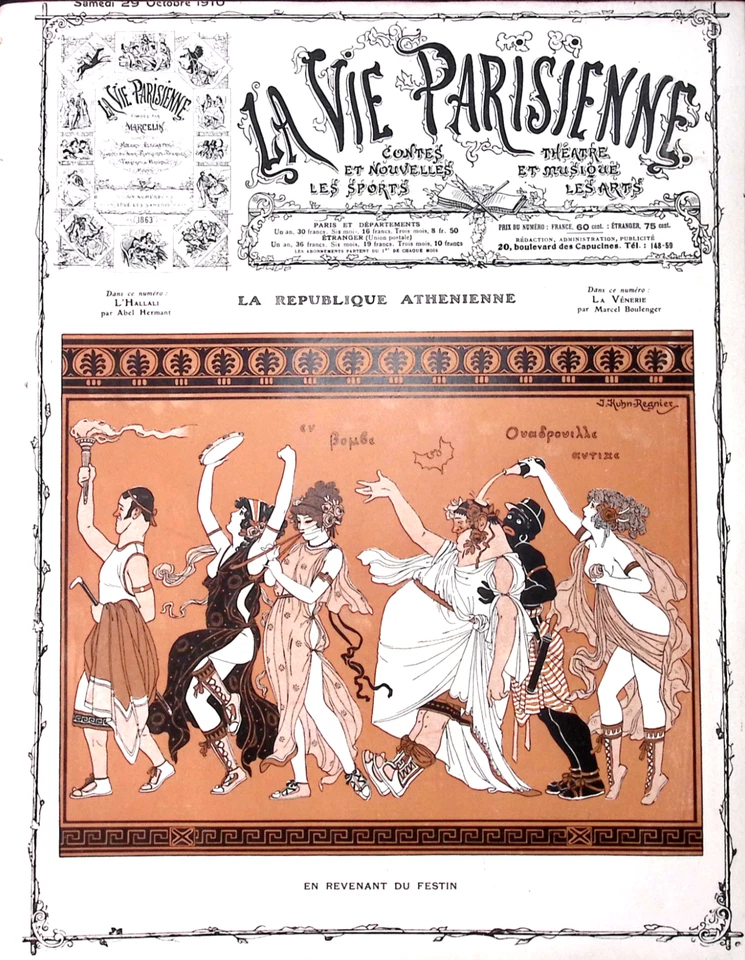 La Vie Parisienne Magazine 29 Oct 1910 Reganiex The Athenian Republic - Image 1 of 4
