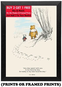 Winnie the Pooh - Póster favorito del día - Estampado artístico de pared vintage - A5 A4 A3 #187 - Imagen 1 de 17
