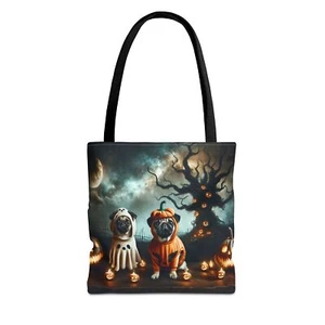 Halloween Tote Bag (AOP) - Pugs and Halloween - Picture 1 of 61