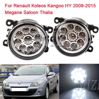 Pair LED Fog Lights For Renault Koleos Kangoo HY 2008-2015 Megane Saloon Thalia - Image 1 of 4