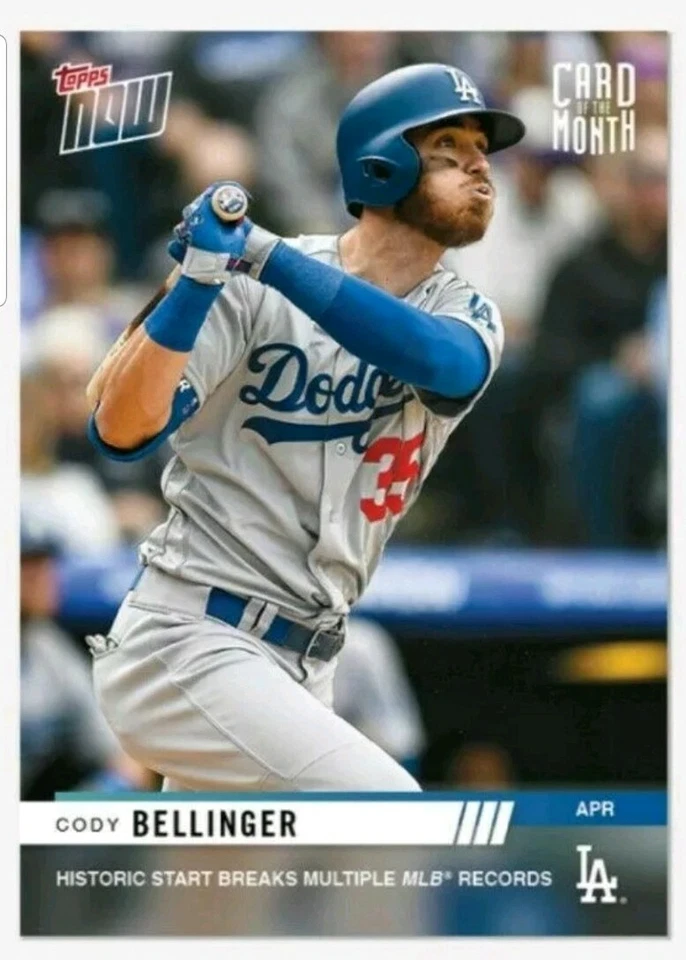 2019 TOPPS NOW MLB APRIL CARD OF THE MONTH #M-APR CODY BELLINGER HISTORIC START! - Image 1 of 4