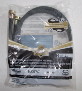 Mangueras de lavadora Whirlpool Series 8212546RP llenas de manguera 4 pies negras NUEVAS - Imagen 1 de 3