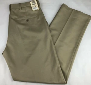 Men's Haggar, Classic Fit, Micropoly Gab Khaki Pants   (32X32)    A - Picture 1 of 4