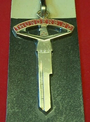 FORD THUNDERBIRD Logo Gold Crest KEY BLANK Ignition/Door 1955-1964 NOS Vintage  - Image 1 of 4