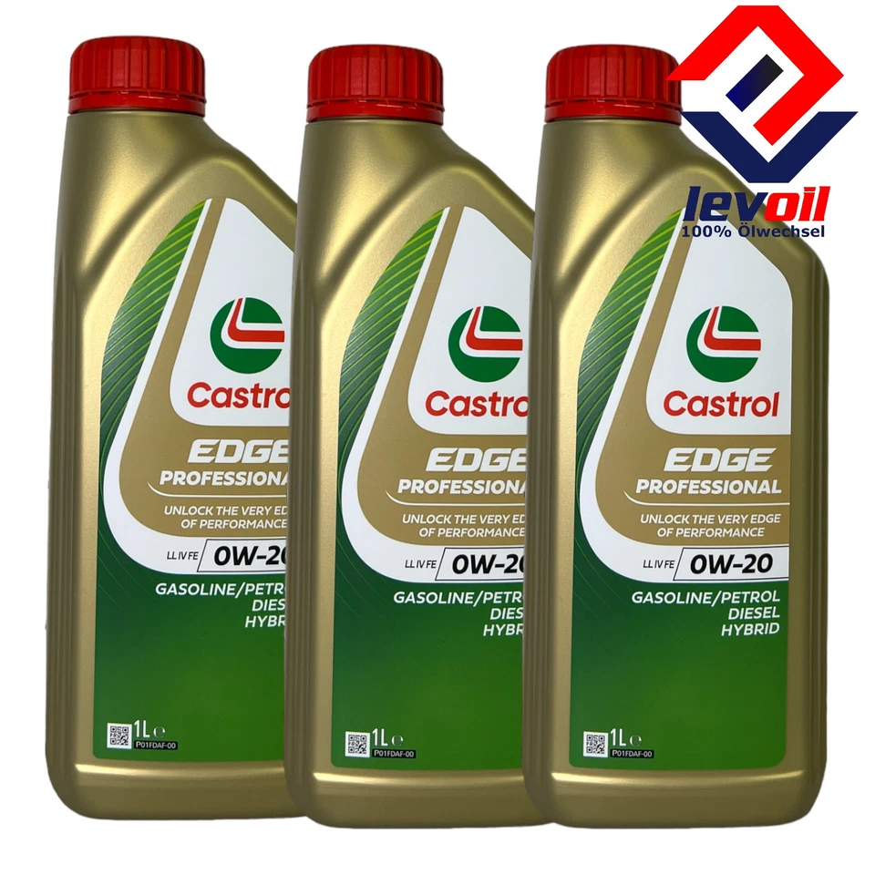 3x1 Liter Castrol Edge Professional 0W-20 LL IV C5 VW 508 00 509 00 Porsche C20 - Bild 1 von 1
