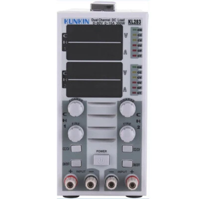 KL283 Dual Channel Adjustable LCD DC Electronic Load Tester 300W 80V 30A 110V - Image 1 of 4