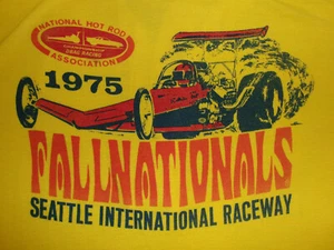 CAMISETA DE COLECCIÓN AÑOS 70 1975 SEATTLE INTERNATIONAL RACEWAY SIR XL RARA DRAG RACING POLO - Imagen 1 de 5
