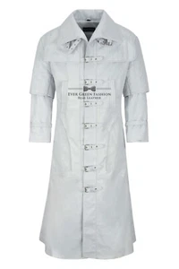 Pirate Captain Coat Full Length Overcoat White Costume Movie Coat Real LEATHER - Bild 1 von 6
