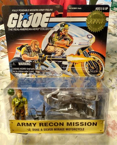 1997 Vintage GI Joe Army Recon Mission Duke & Silver Mirage Motorcycle NIB Cover