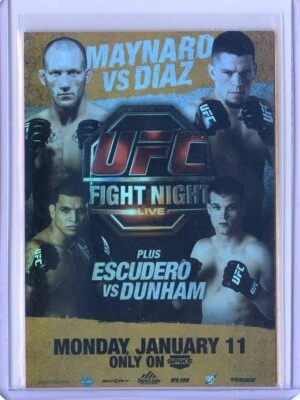 2010 Topps UFC Poster Insert #20 Fight Night Nate Diaz Gray Maynard Evan Dunham - Image 1 of 3