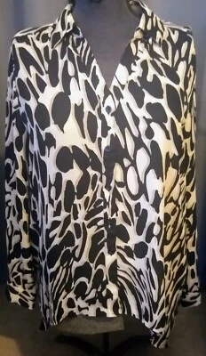 Hermosa Blusa Dana Buchman Manga Larga Botón Lk Nueva Talla L Foto 1 de 4