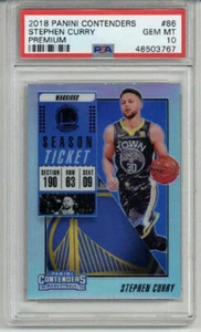 2018 PANINI CONTENDERS PREMIUM #86 STEPHEN CURRY WARRIORS PSA 10 LOW POP RARE - Picture 1 of 2