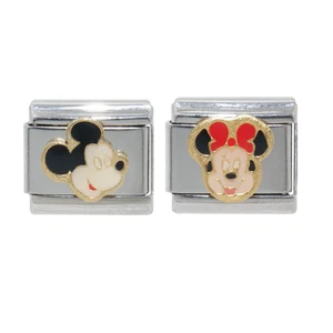 Disney Mickey & Minnie Italian Charm - passend für 9mm klassische italienische Bettelarmbänder - Bild 1 von 1