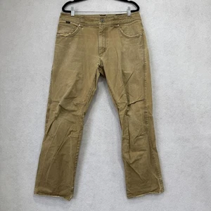 Kuhl Pants Mens 34x30 Khaki Canvas Stretch Workwear Hiking Vintage Patina Dye - Picture 1 of 15