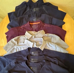 Lot (9) FIGS Scrubs Technical Collection tops Women’s Size Medium M Blue Grey - Picture 1 of 22