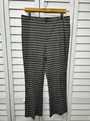 Jules & Leopold Geometric Print Pull On Ponte Kick Flare Pants Size Large - Image 1 of 4