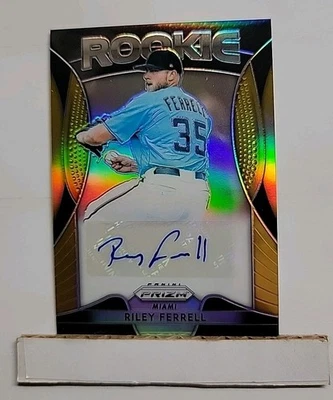 2019 Prizm Riley Ferrell RC #RA-RF Gold Prizm Rookie Auto #'d 01/10 Marlins P1 - Image 1 of 2