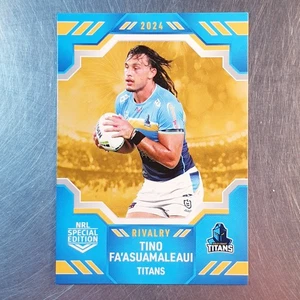 2024 NRL Rivalry Tino Fa'asuamaleaui Base Card #22 Gold Coast Titans - Foto 1 di 2