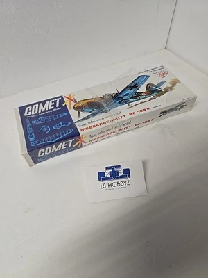 SEALED! NOS ! COMET BF 109 E 18" WINGSPAN #3306 NEW FLYING BALSA WOOD AIRPLANE! - Image 1 of 3