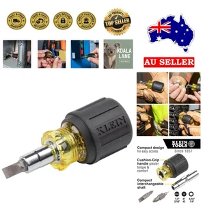 Interchangeable Stubby Screwdriver/Nut Driver with 4 Tips - Lightweight Design - Picture 1 of 11