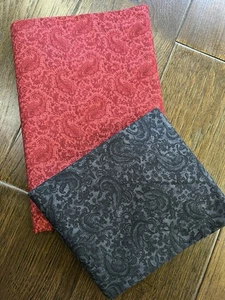 MODA Ella’s Linen Closet Blackbird Designs 1/2 Yard, 33”xWOF Paisley Fabric VTG - Picture 1 of 5