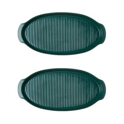  2 stücke Keramik Binaural Backtablett Oval Lebensmittel Servierplatte Küche - Bild 1 von 4