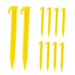 10 Pack Plastic Tent Stakes Heavy Duty Beach Tent Pegs Canopy Stakes for - Picture 1 of 8