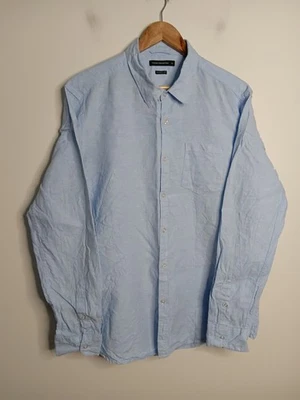 French Connection 100% Linen Shirt Mens XL Extra Large Blue Casual Classic Fit - Image 1 of 4