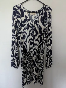F & F NAVY LOOSE DRESS SIZE 16 ABSTRACT PRINT NEW - Picture 1 of 8