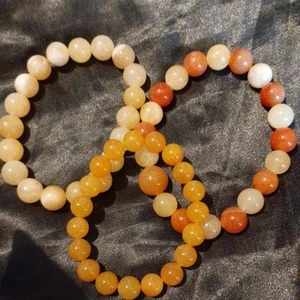 Honey Calcite And Orange Aventurine Stretch Bracelet Bundle ,New - Picture 1 of 6