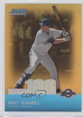2010 Bowman Chrome Topps 100 Prospects Gold Refractor /50 Mat Gamel #TPC95 - Image 1 of 2
