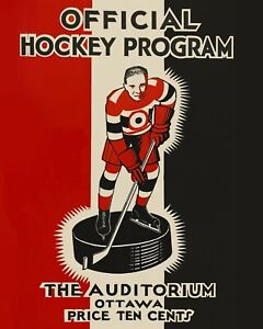 Ottawa Senators Wall Art Poster from 1934 Game Program, 8x10 Color Photo