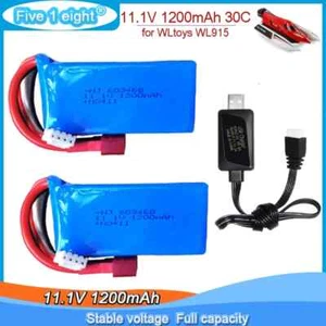 11.1V 1200mAh Lipo Battery T Plug for WLtoys WL915 Rc Boat High Speed Vehicle F1 - Picture 1 of 7