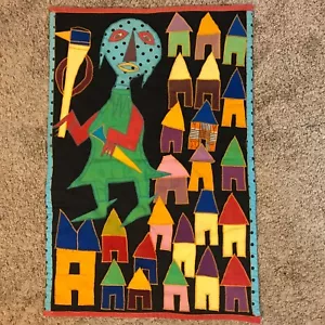 Nigerian Oshogbo African Textile Applique Art Attributed to Samuel Ojo Omonaiye - Picture 1 of 8