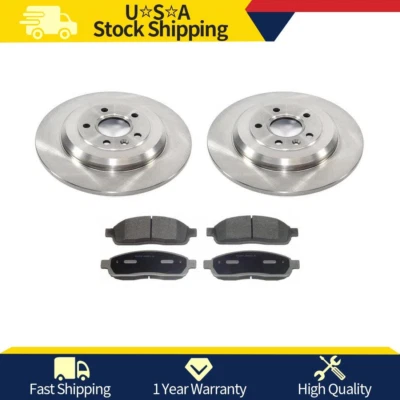 For 2011-2014 Ford Edge Rear Brake Rotors And Ceramic Brake Padss - Image 1 of 4