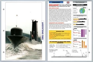 HMS Onslaught - 1960 - Submarines - Atlas Warships Maxi Card - Picture 1 of 1