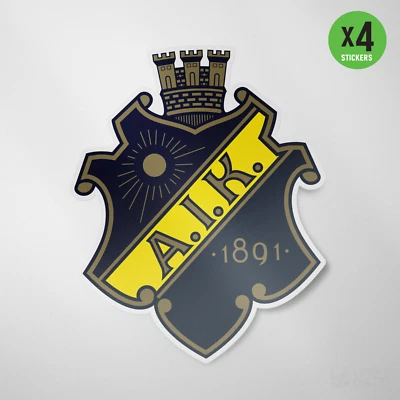 AIK Sweden 4 Pack Sticker Vinyl Decal Football Allmänna Idrottsklubben Gnaget
