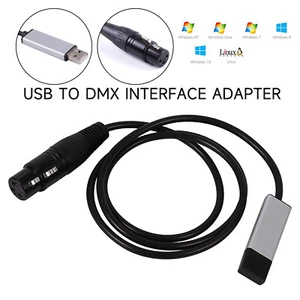 USB to DMX Interface Adapter DMX512 Stage LED Light Controller Cable For PC - Picture 1 of 13